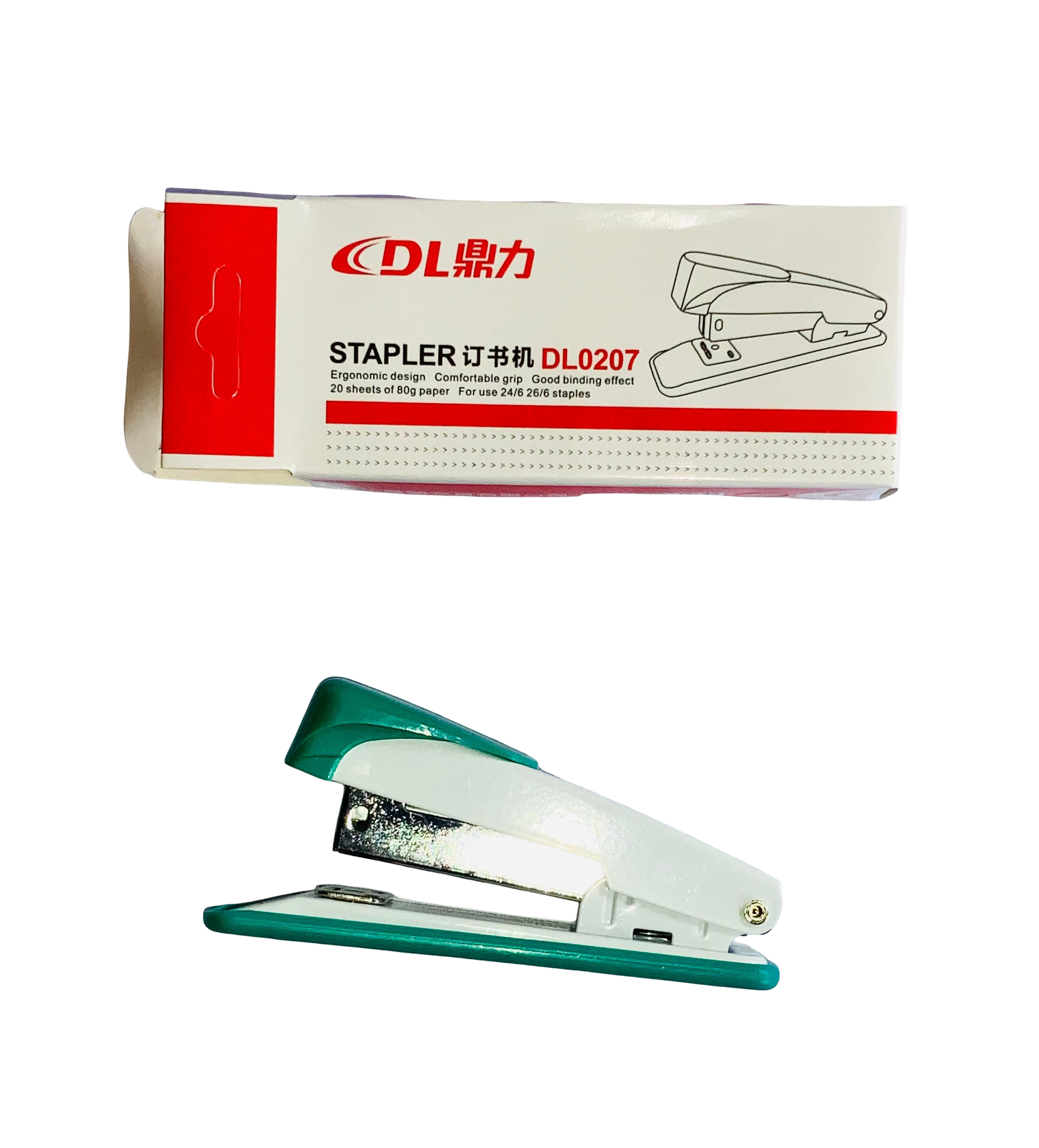 DL Stapler DL0207 Ergonomic Office Stapler 25 Sheets Desktop Stapler Compact Stapler for 24/6 & 26/6 Staples