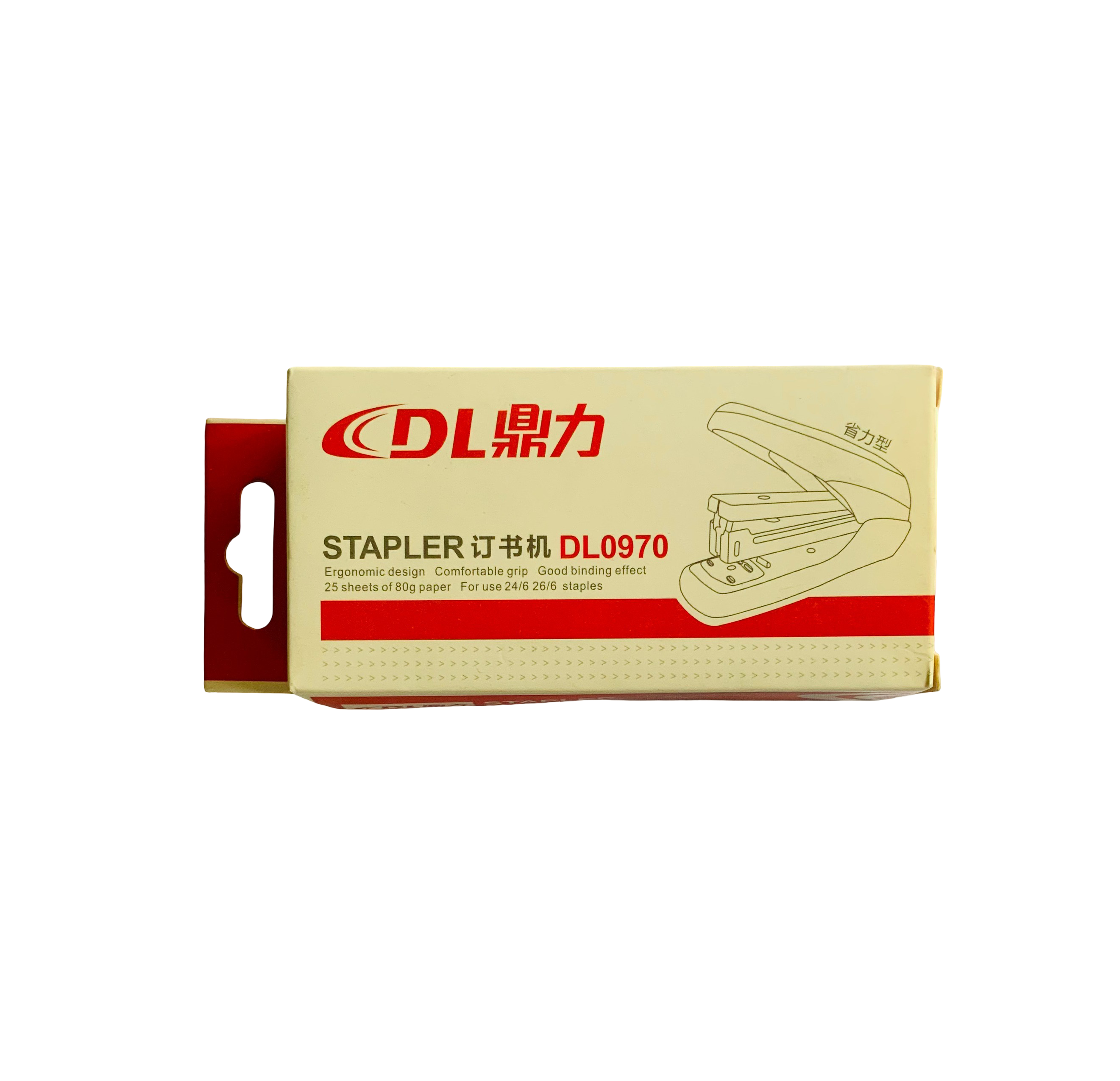 DL0970 Ergonomic stapler, office stapler, 25-sheet stapler, 24/6 staples, 26/6 staples, comfortable grip stapler, school stapler, desktop stapler