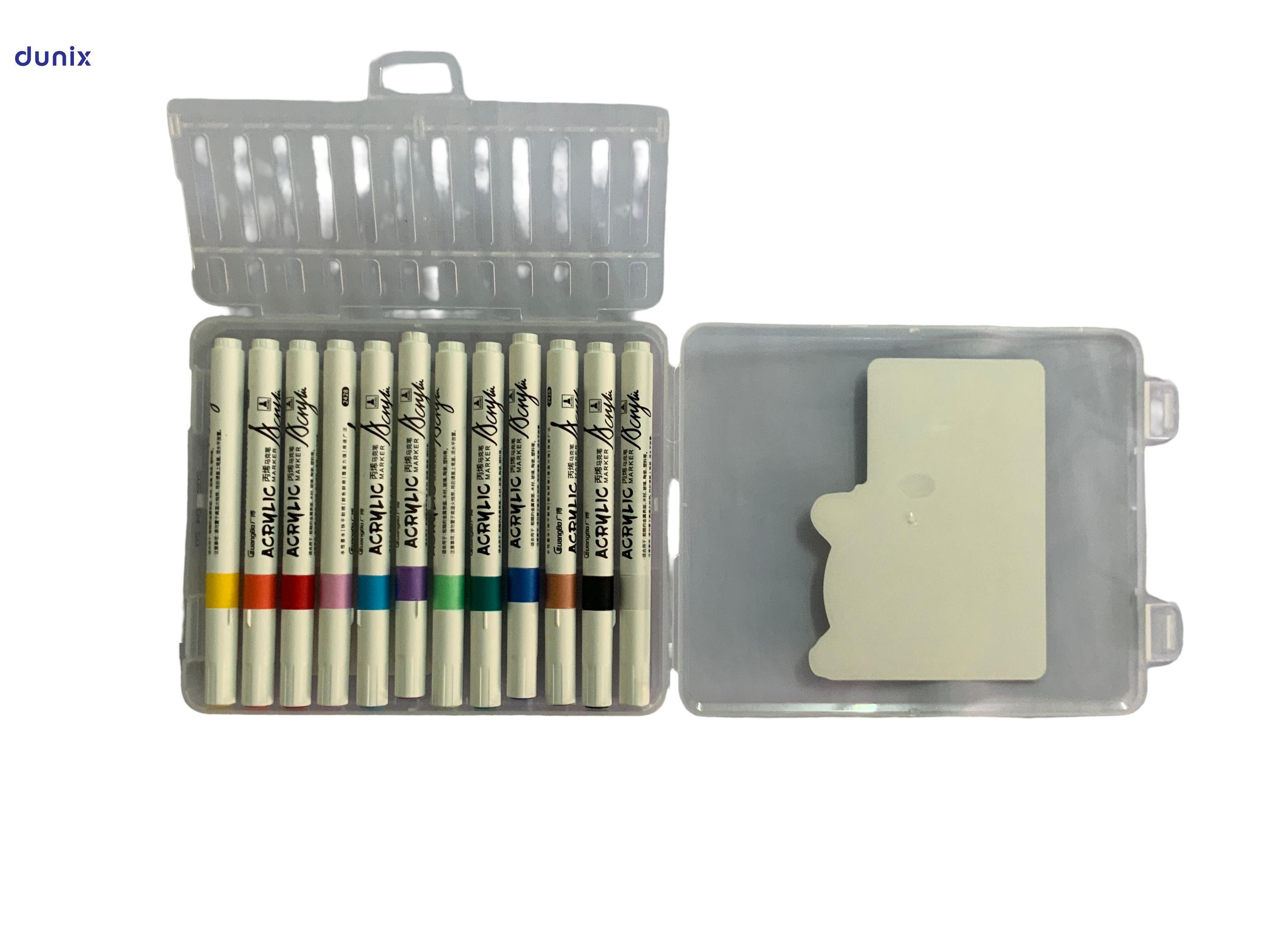 Guangbo H02248 Acrylic Marker 12 Colors Set  Permanent Acrylic Paint Marker Pens