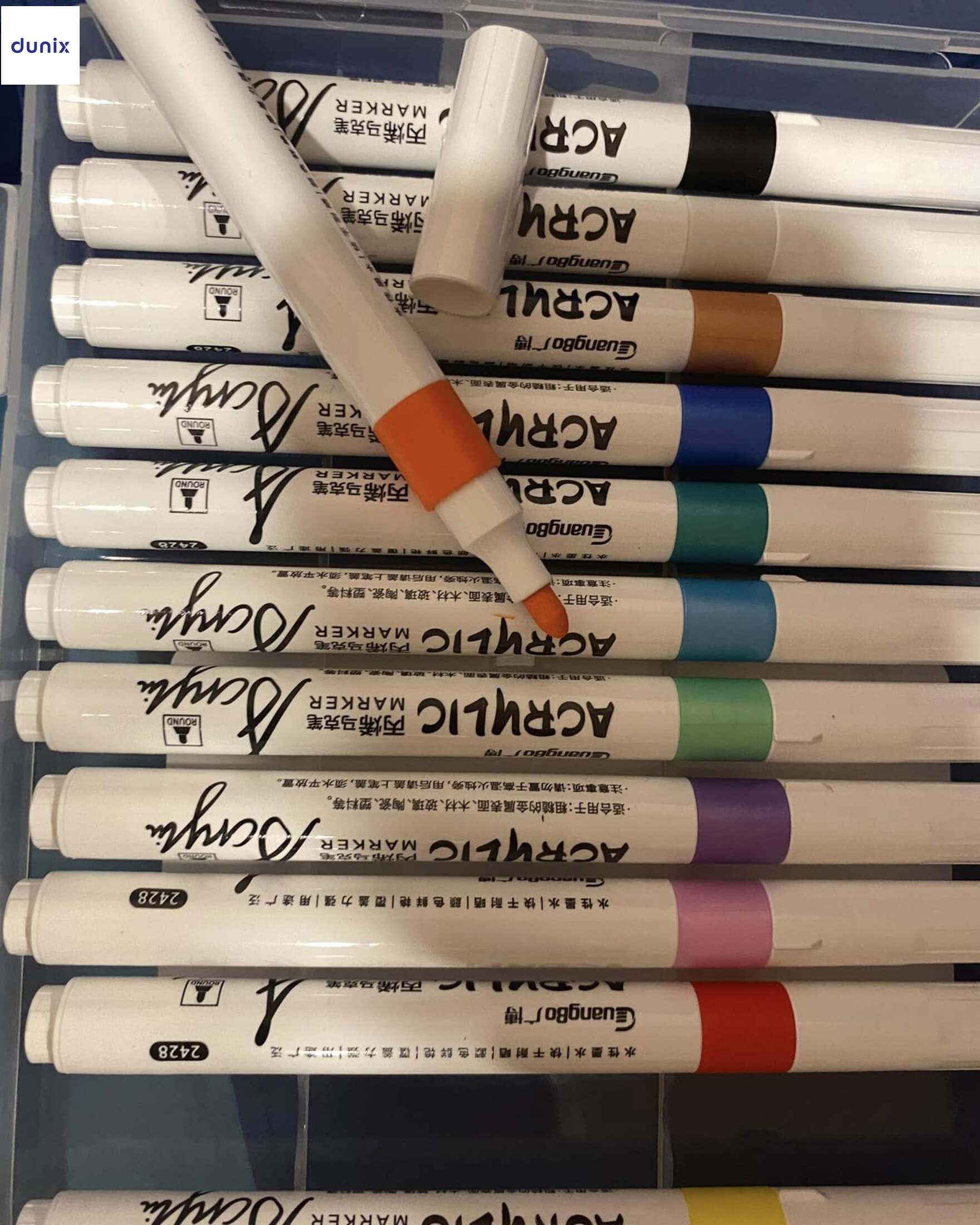 Guangbo H02248 Acrylic Marker 12 Colors Set  Permanent Acrylic Paint Marker Pens