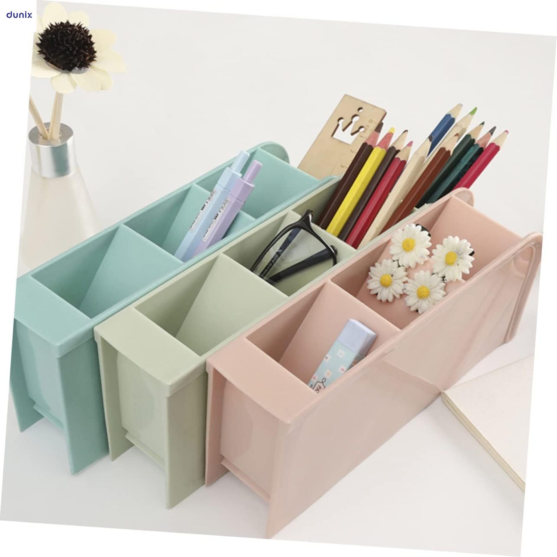 Desk Organizer Pens Storage for Office, Plastic Pen Holder, Pencil Holder for School, Office and Dressing Table
