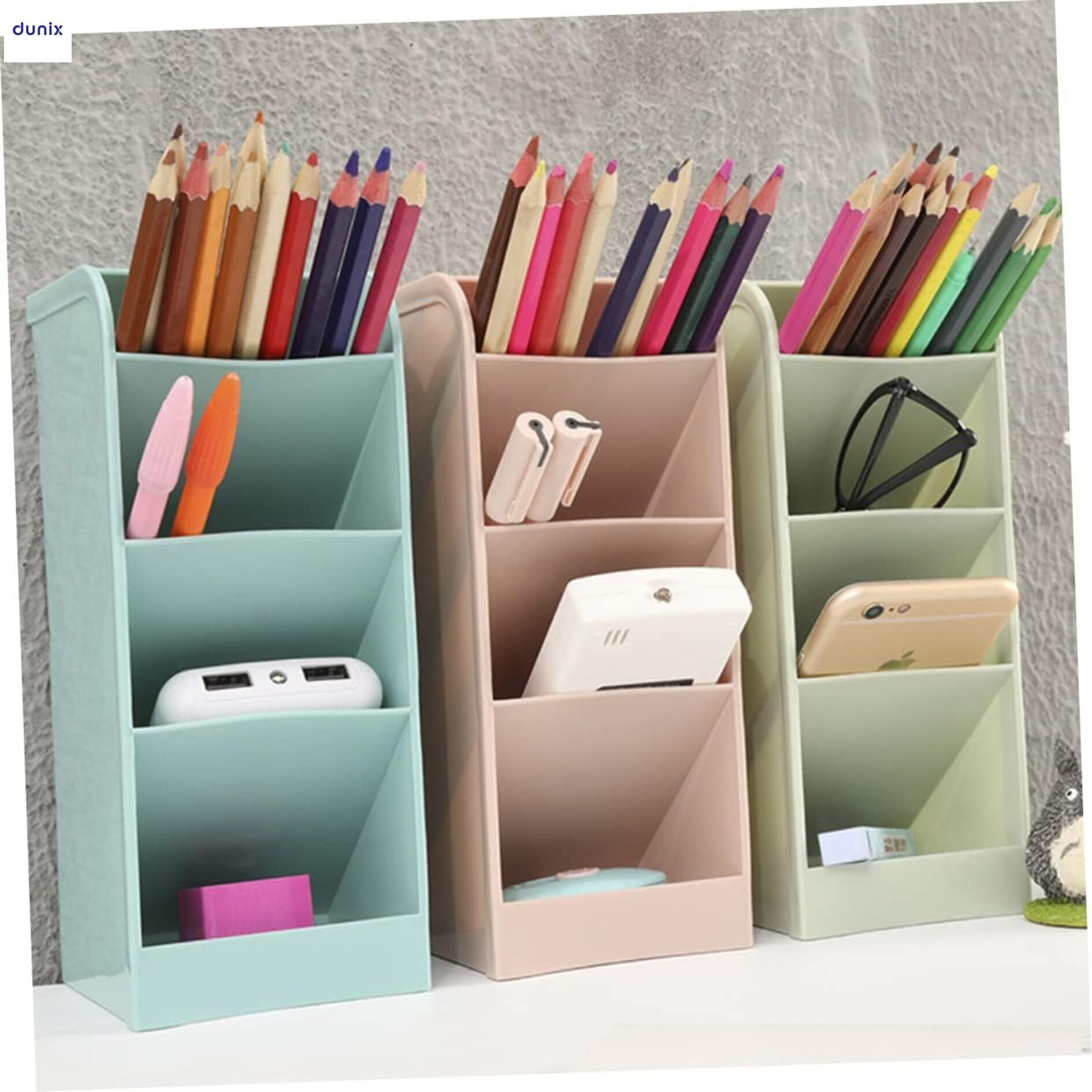 Desk Organizer Pens Storage for Office, Plastic Pen Holder, Pencil Holder for School, Office and Dressing Table