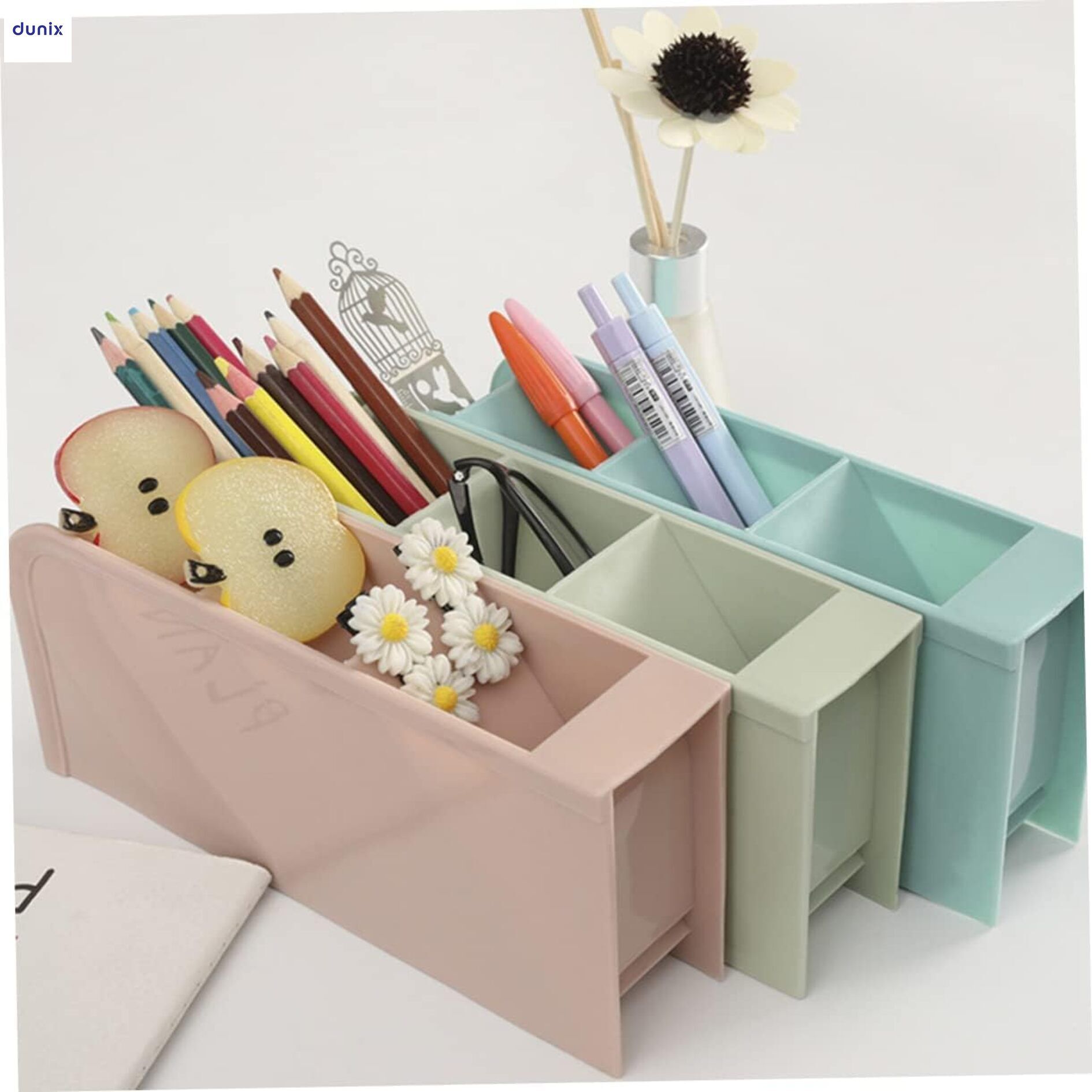 Desk Organizer Pens Storage for Office, Plastic Pen Holder, Pencil Holder for School, Office and Dressing Table