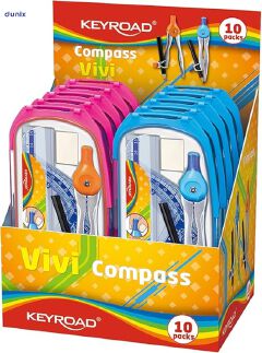 KEYROAD 10‑Piece Geometry Set (KR971452) – Complete Math Toolkit