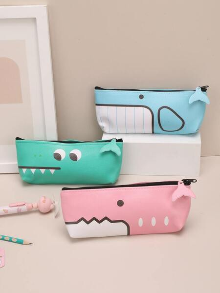 Animal-Themed Cartoon Pencil Pouch cartoon pencil case,  stationery pouch, crocodile pencil bag, dinosaur pencil case, whale pencil pouch, cute school suppliesa