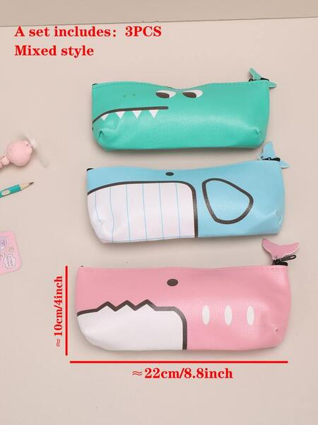 Animal-Themed Cartoon Pencil Pouch cartoon pencil case,  stationery pouch, crocodile pencil bag, dinosaur pencil case, whale pencil pouch, cute school suppliesa