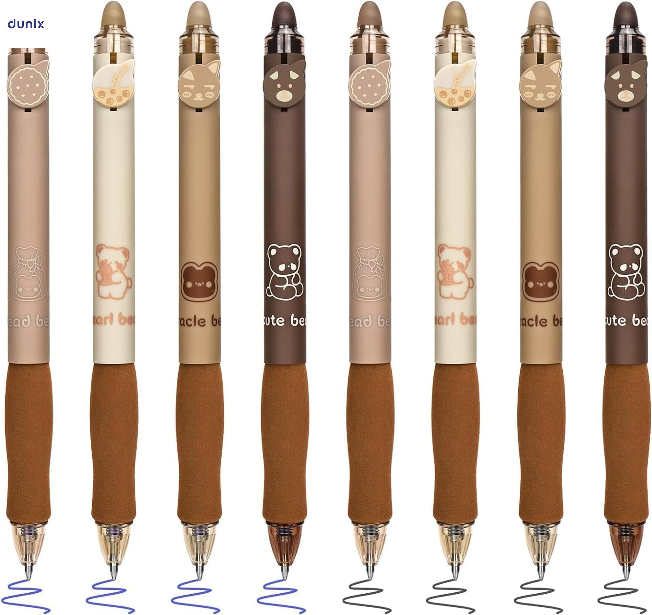 Erasable Gel Pens, Cute Retractable Gel Pens, Black Ink Pen, with Eraser Clear, Smooth Writing Comfortable to Use for Note Taking Marking Planner Crossword Puzzles