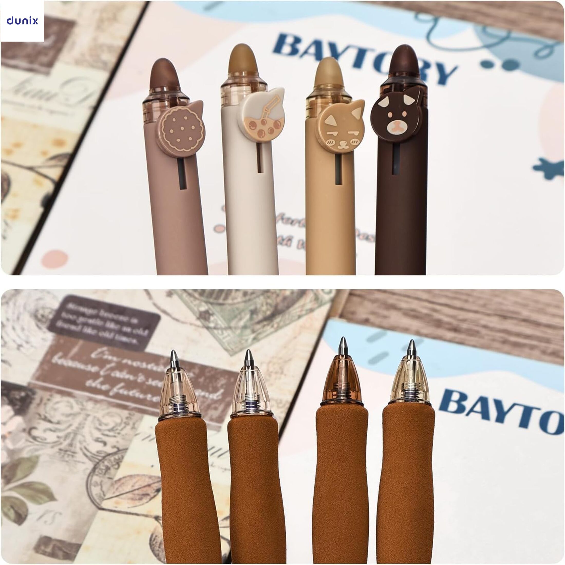 Erasable Gel Pens, Cute Retractable Gel Pens, Black Ink Pen, with Eraser Clear, Smooth Writing Comfortable to Use for Note Taking Marking Planner Crossword Puzzles