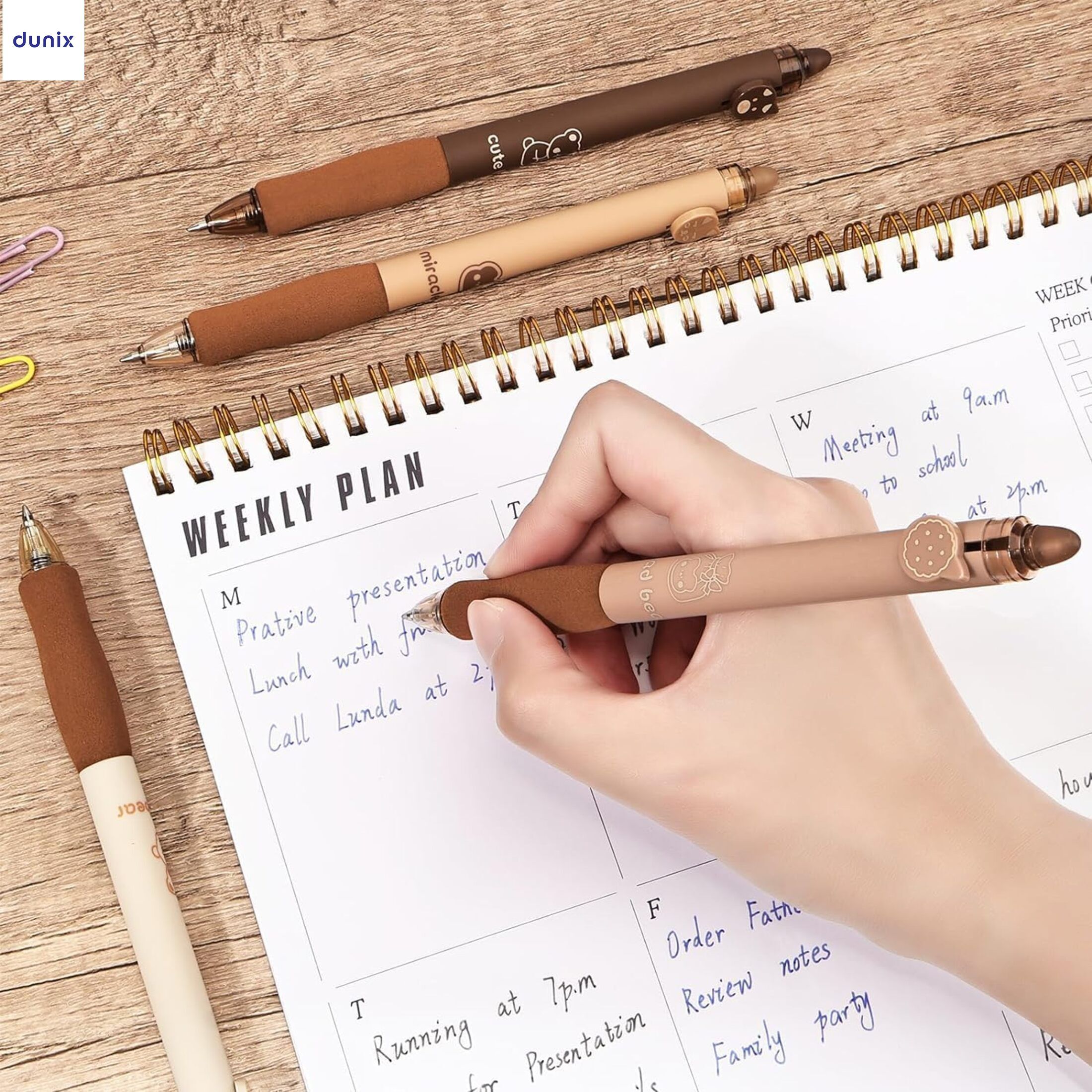 Erasable Gel Pens, Cute Retractable Gel Pens, Black Ink Pen, with Eraser Clear, Smooth Writing Comfortable to Use for Note Taking Marking Planner Crossword Puzzles