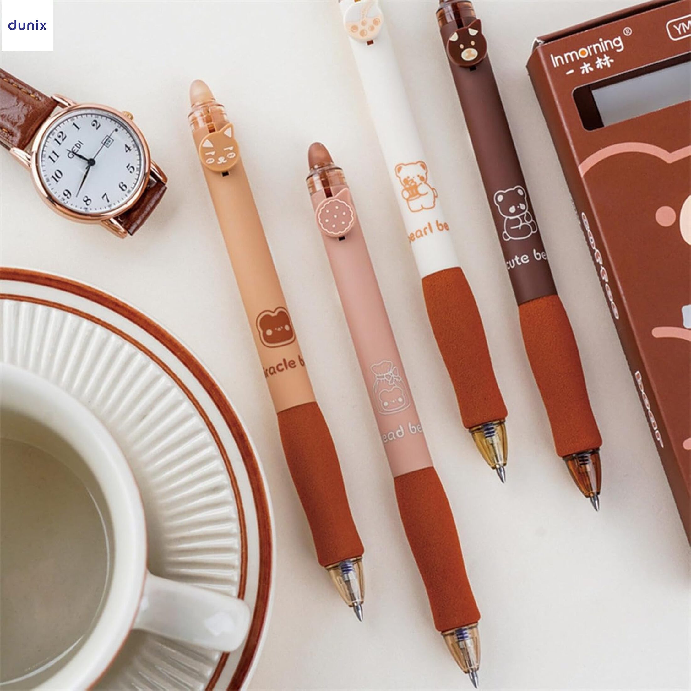 Erasable Gel Pens, Cute Retractable Gel Pens, Black Ink Pen, with Eraser Clear, Smooth Writing Comfortable to Use for Note Taking Marking Planner Crossword Puzzles