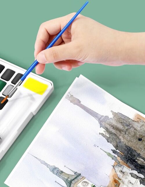 Solid Watercolor Paint Set with Brush Pen – 12/18/24/36 Colors – Portable Watercolour Kit for Artists, Students, and Beginners
