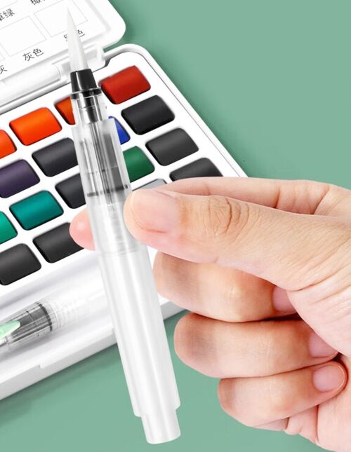 Solid Watercolor Paint Set with Brush Pen – 12/18/24/36 Colors – Portable Watercolour Kit for Artists, Students, and Beginners