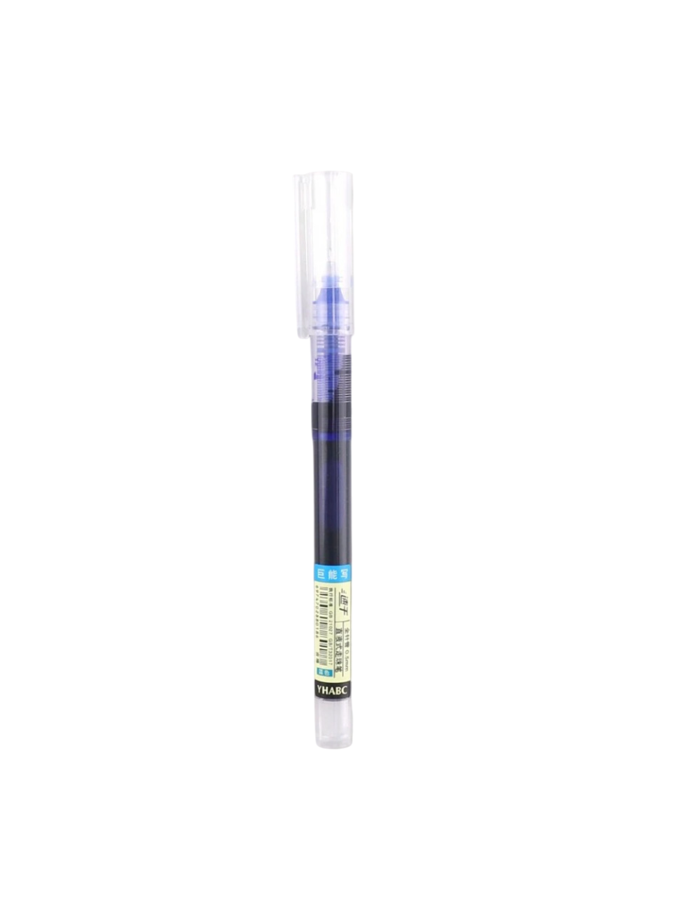 Blue Transparent Barrel 0.5mm Fine Point Gel Ink Pen Stick Pen