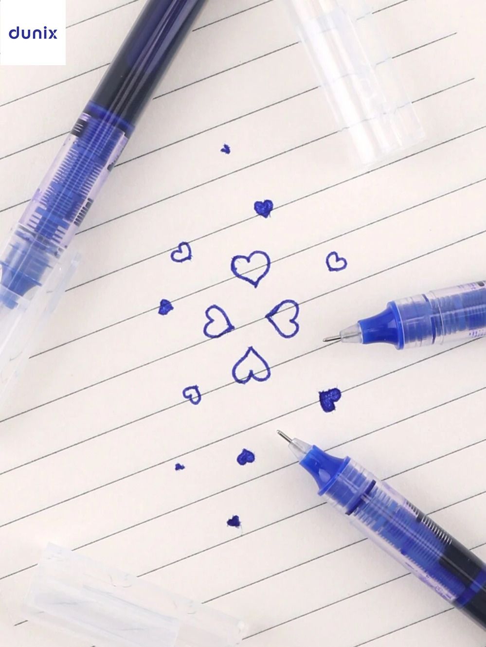 Blue Transparent Barrel 0.5mm Fine Point Gel Ink Pen Stick Pen
