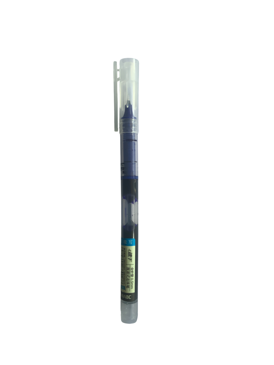 Blue Transparent Barrel 0.5mm Fine Point Gel Ink Pen Stick Pen