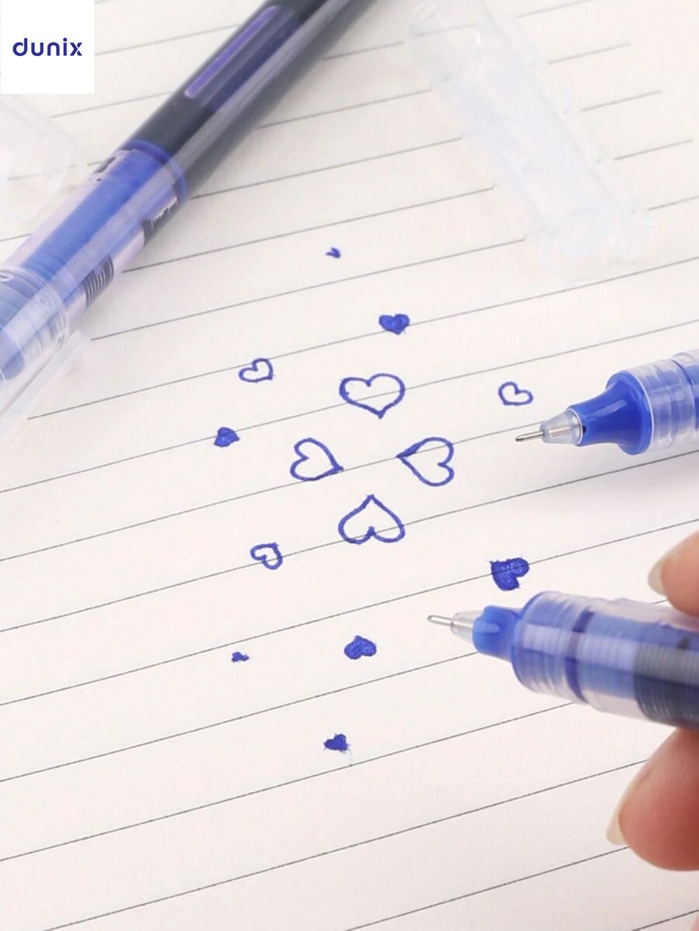 Blue Transparent Barrel 0.5mm Fine Point Gel Ink Pen Stick Pen