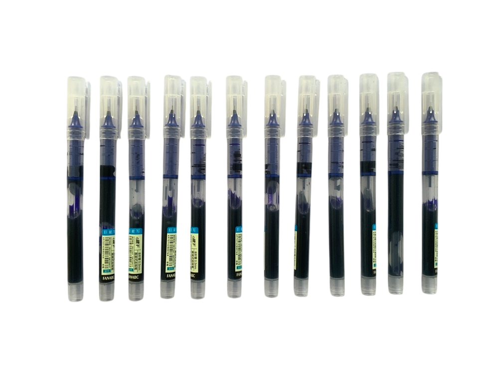 Blue Transparent Barrel 0.5mm Fine Point Gel Ink Pen Stick Pen