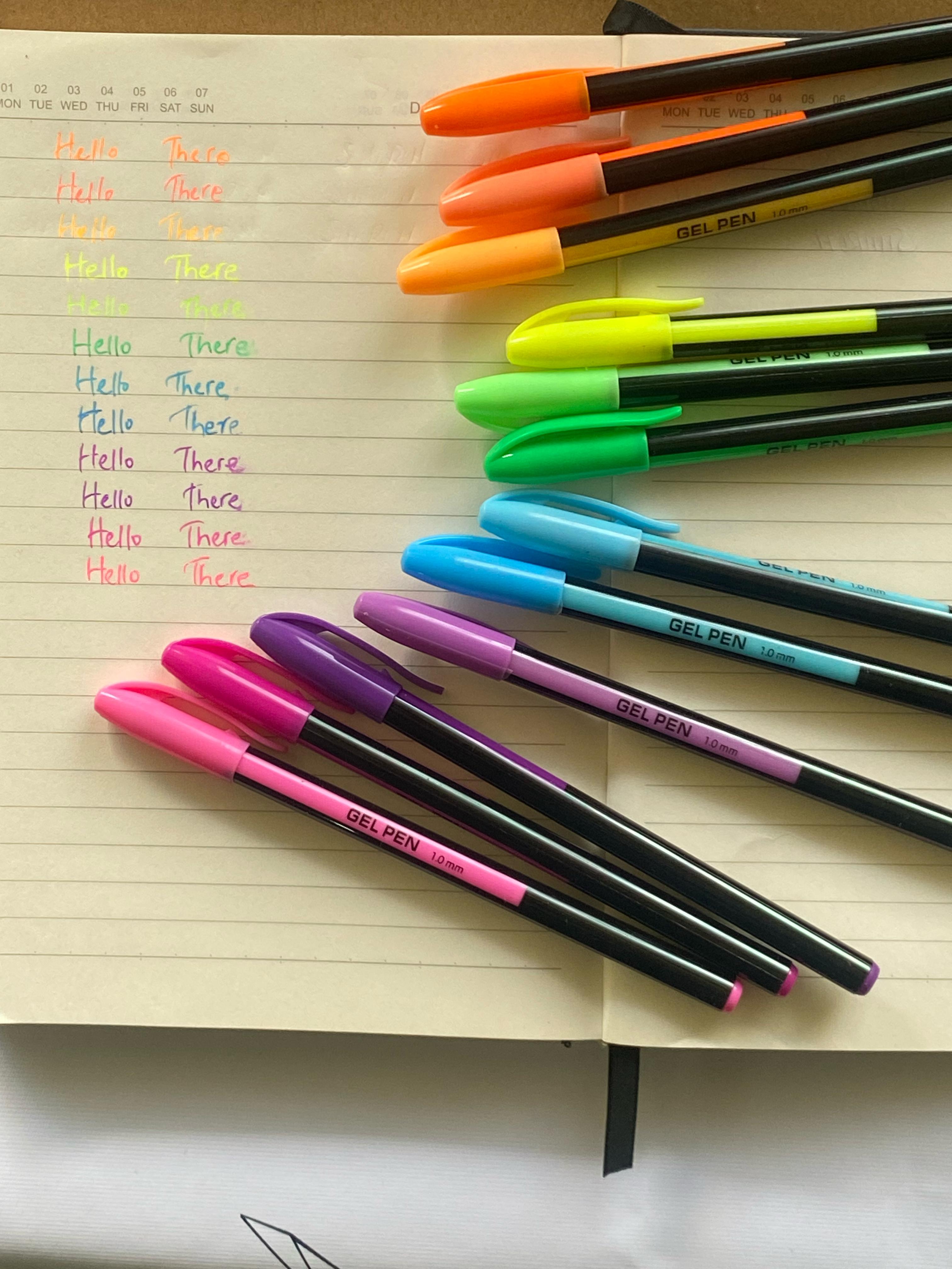 12/8 PCS Dunix Fluorescent Gel Pen Neon Gel Ink Pen Set Waterproof Ballpoint Highlighter Color gel Glitter Metallic pens Coloring Painting Drawing