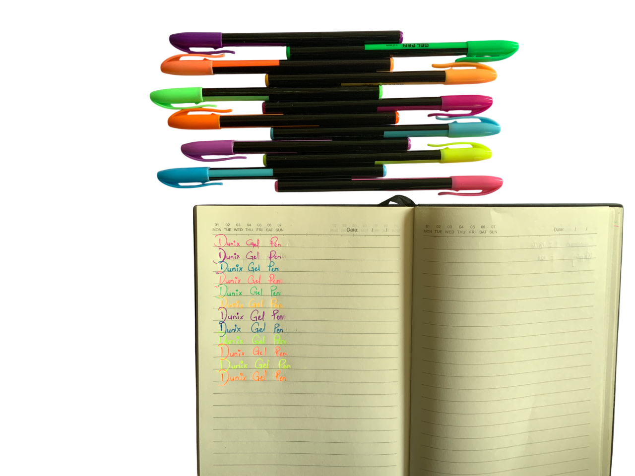 12/8 PCS Dunix Fluorescent Gel Pen Neon Gel Ink Pen Set Waterproof Ballpoint Highlighter Color gel Glitter Metallic pens Coloring Painting Drawing