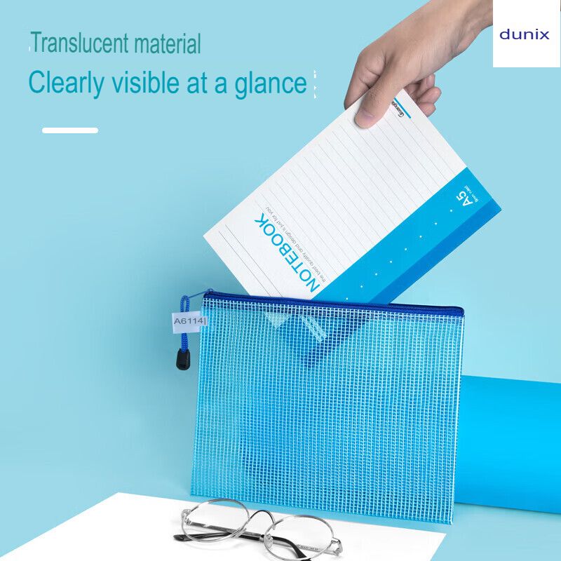 A5 GuangBo A6114  Mesh Zip Bag  Colorful Mesh PVC Zip File Bag Document Pouch