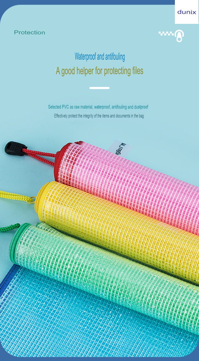 A5 GuangBo A6114  Mesh Zip Bag  Colorful Mesh PVC Zip File Bag Document Pouch