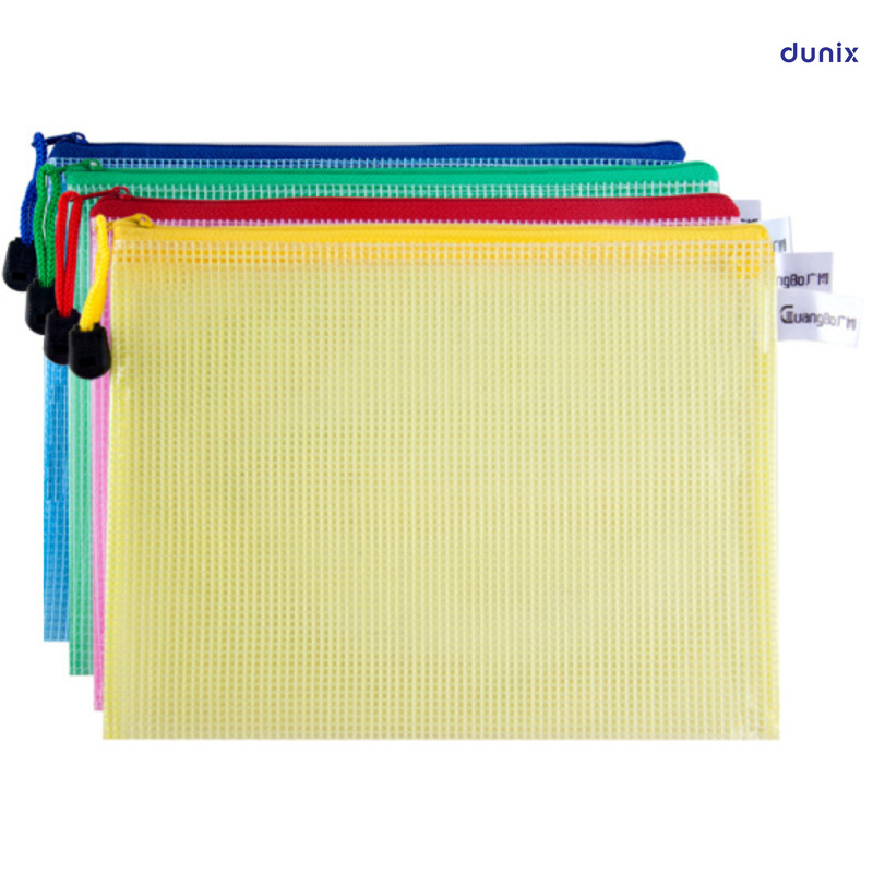 A5 GuangBo A6114  Mesh Zip Bag  Colorful Mesh PVC Zip File Bag Document Pouch