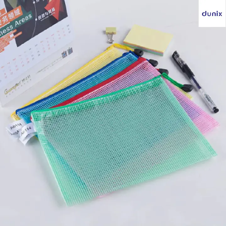 A5 GuangBo A6114  Mesh Zip Bag  Colorful Mesh PVC Zip File Bag Document Pouch