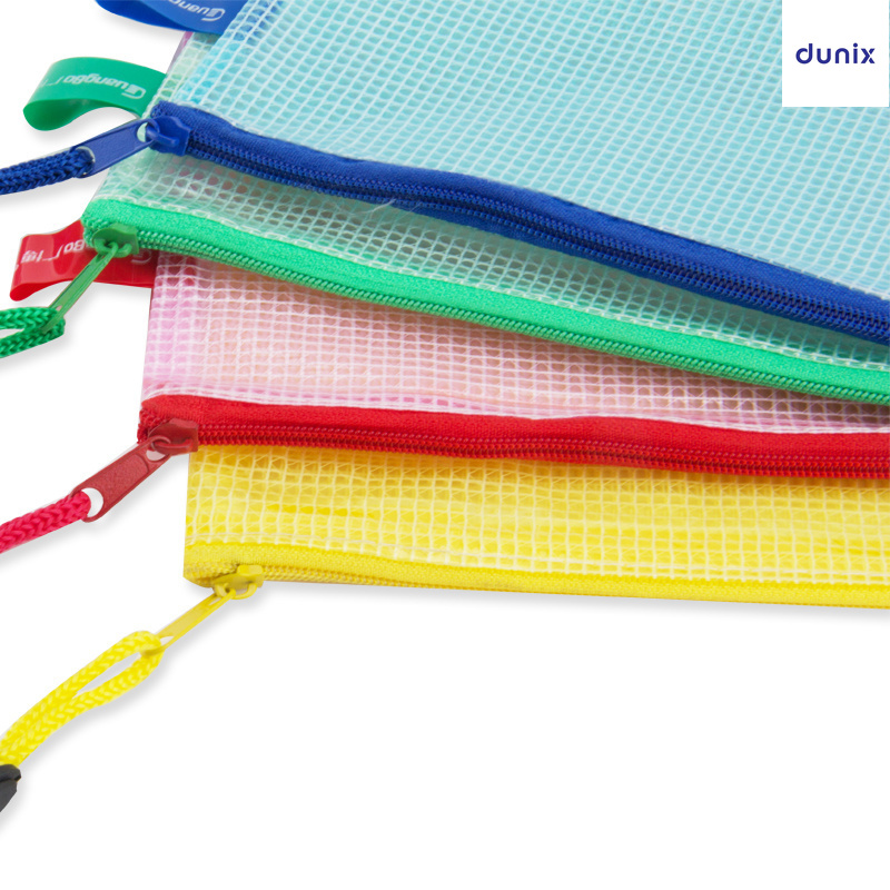 A5 GuangBo A6114  Mesh Zip Bag  Colorful Mesh PVC Zip File Bag Document Pouch