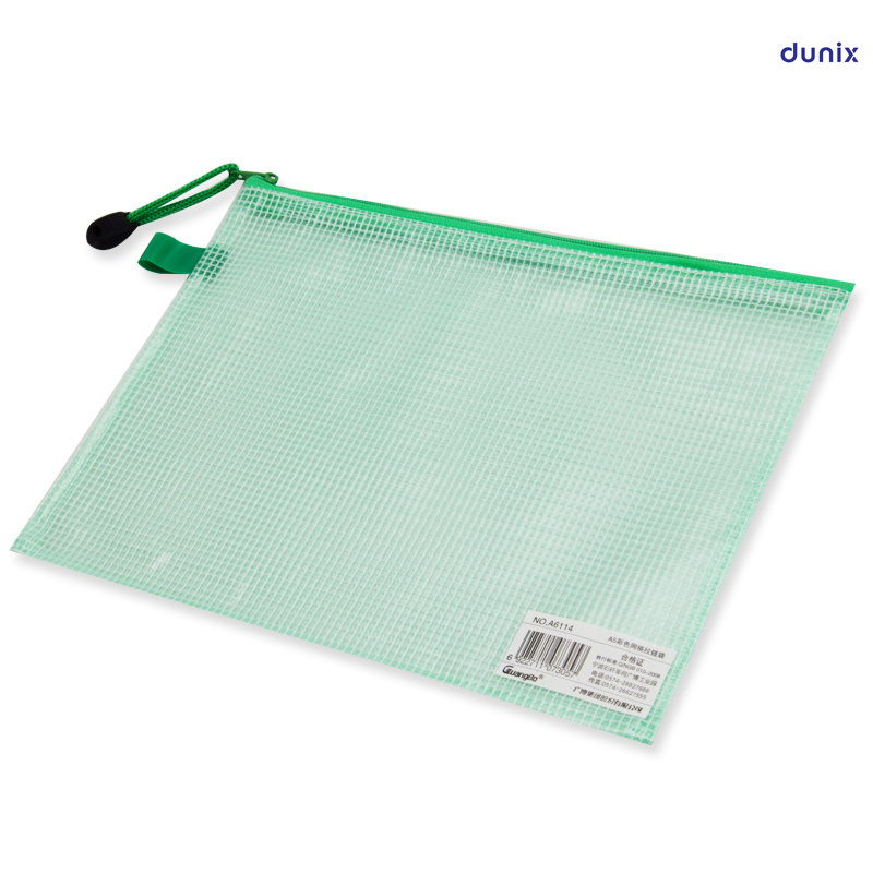 A5 GuangBo A6114  Mesh Zip Bag  Colorful Mesh PVC Zip File Bag Document Pouch