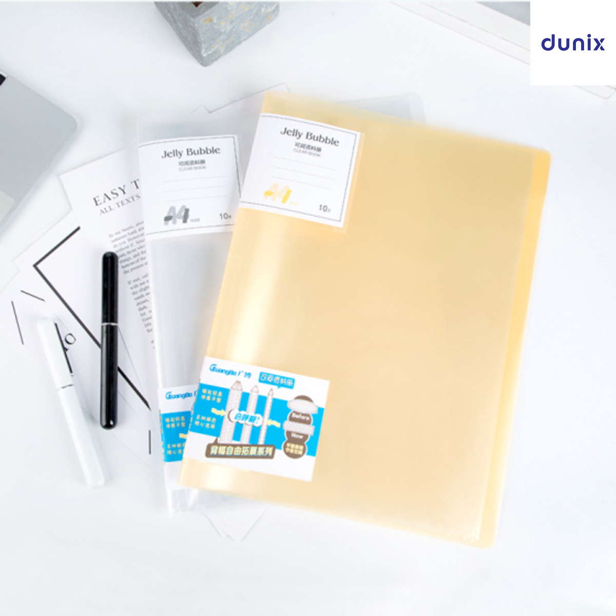 Clear Pockets A4 Display Book – GuangBo A30002 File Organizer Jelly Bubble Document Folder