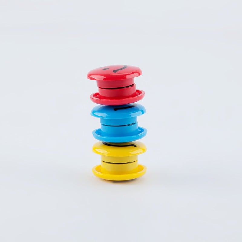 Guangbo CD2107 Smile Face Magnetic Button Set – 6pcs, 30mm Refrigerator/Whiteboard Magnets