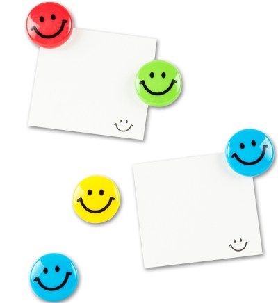 Guangbo CD2107 Smile Face Magnetic Button Set – 6pcs, 30mm Refrigerator/Whiteboard Magnets