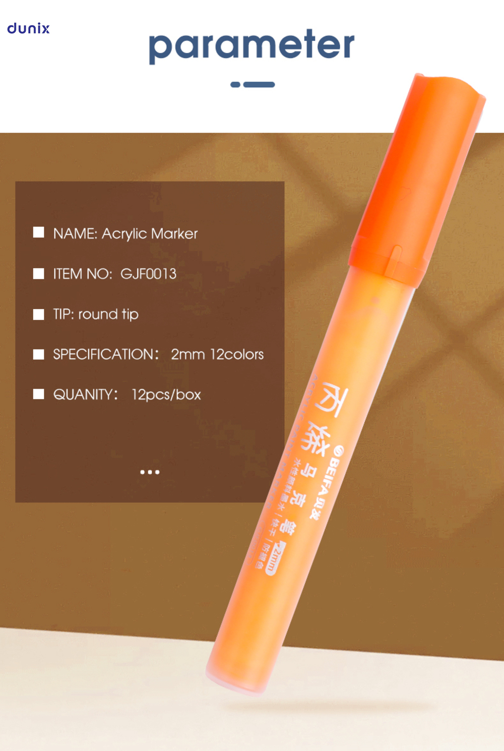 BEIFA 12-Color Acrylic Paint Marker Pens – Quick Dry, Waterproof, Multi-Surface Art Set