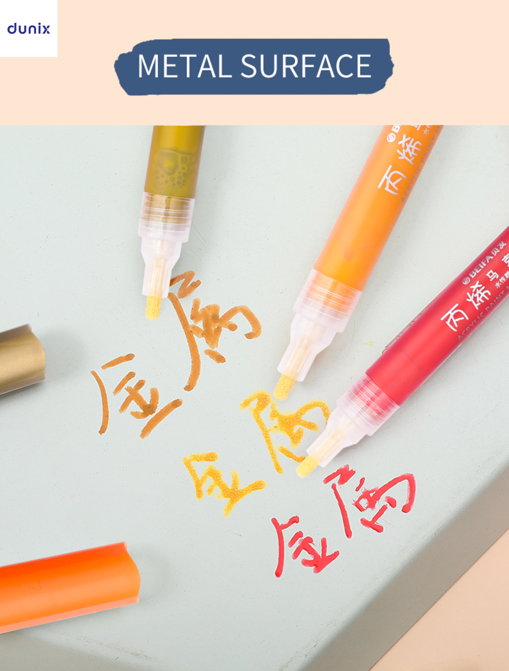BEIFA 12-Color Acrylic Paint Marker Pens – Quick Dry, Waterproof, Multi-Surface Art Set