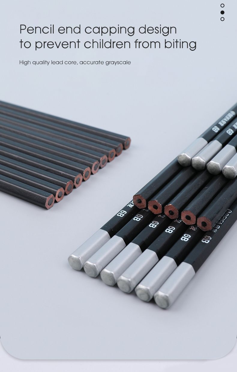 BEIFA Professional Sketch Pencils (12pcs Box) – HB Pencil, 2B Pencil, 4B pencil, 6B Pencil, 8B Pencil School & Art Sketching Set (HB–8B)