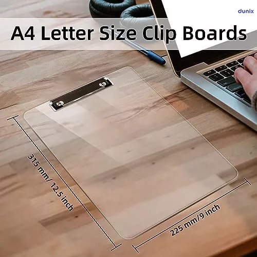 Transparent Flexible Exam Pad – Flexible Writing Board with Ruler Edge Clear Clipboard for Students A4 Size Acrylic Board
