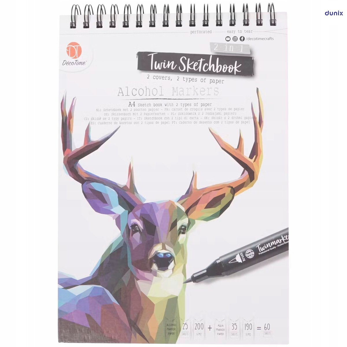 A4 Twin SketchBook – 120 Pages [60 Sheets] Spiral-Bound Drawing Pad for Artists, Students & Designers
