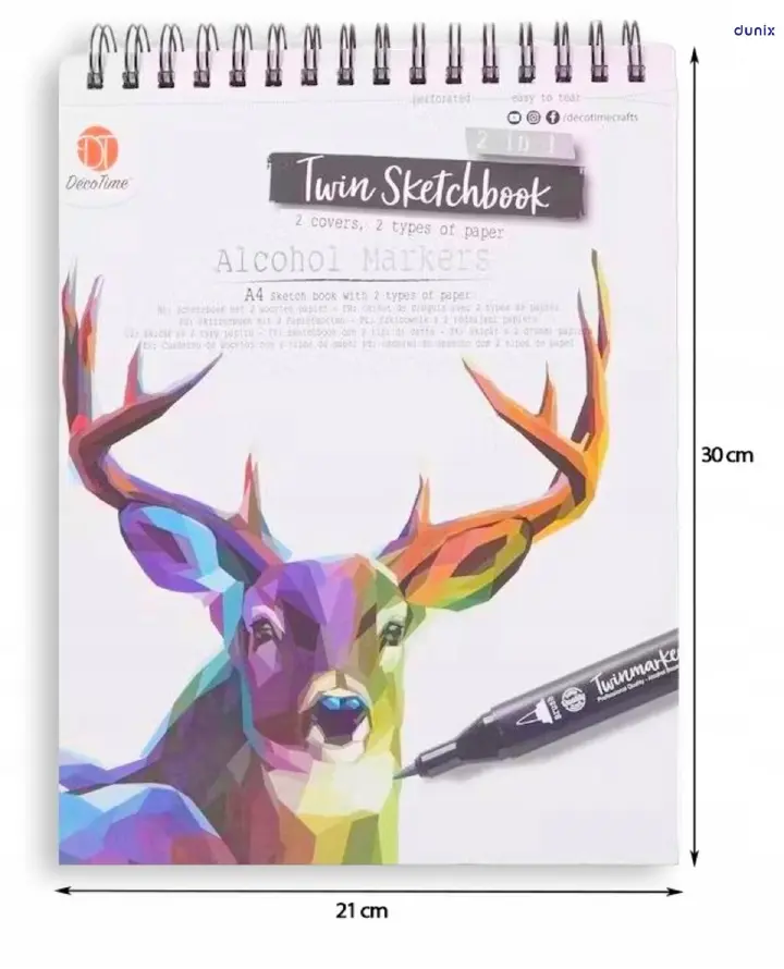 A4 Twin SketchBook – 120 Pages [60 Sheets] Spiral-Bound Drawing Pad for Artists, Students & Designers