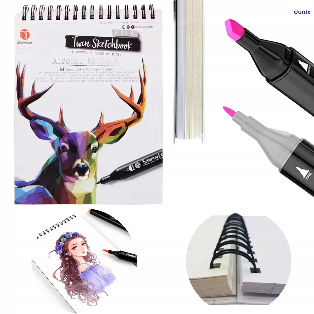 A4 Twin SketchBook – 120 Pages [60 Sheets] Spiral-Bound Drawing Pad for Artists, Students & Designers
