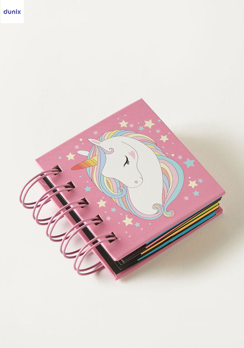 ANKO Spiral Bound Sticky Note Pad – Cute Designs (Pug, Unicorn, Rainbow) – Colored Memo Pad Set