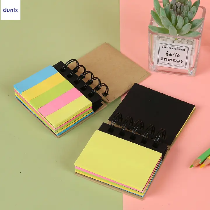 ANKO Spiral Bound Sticky Note Pad – Cute Designs (Pug, Unicorn, Rainbow) – Colored Memo Pad Set