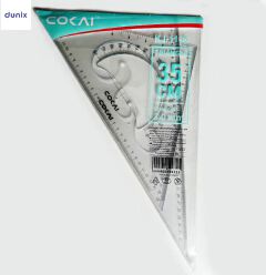 COKAI KJ-1135 Transparent Geometry Ruler Set – Protractor, French Curve & Triangle Ruler 35cm Transparent Set Square