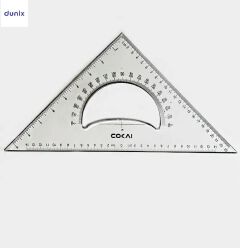 COKAI KJ-1135 Transparent Geometry Ruler Set – Protractor, French Curve & Triangle Ruler 35cm Transparent Set Square