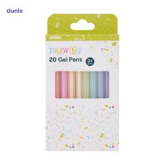 Anko 20-Color Gel Pen Set – Smooth Writing & Drawing, Assorted Pastel Ink, Non-Toxic