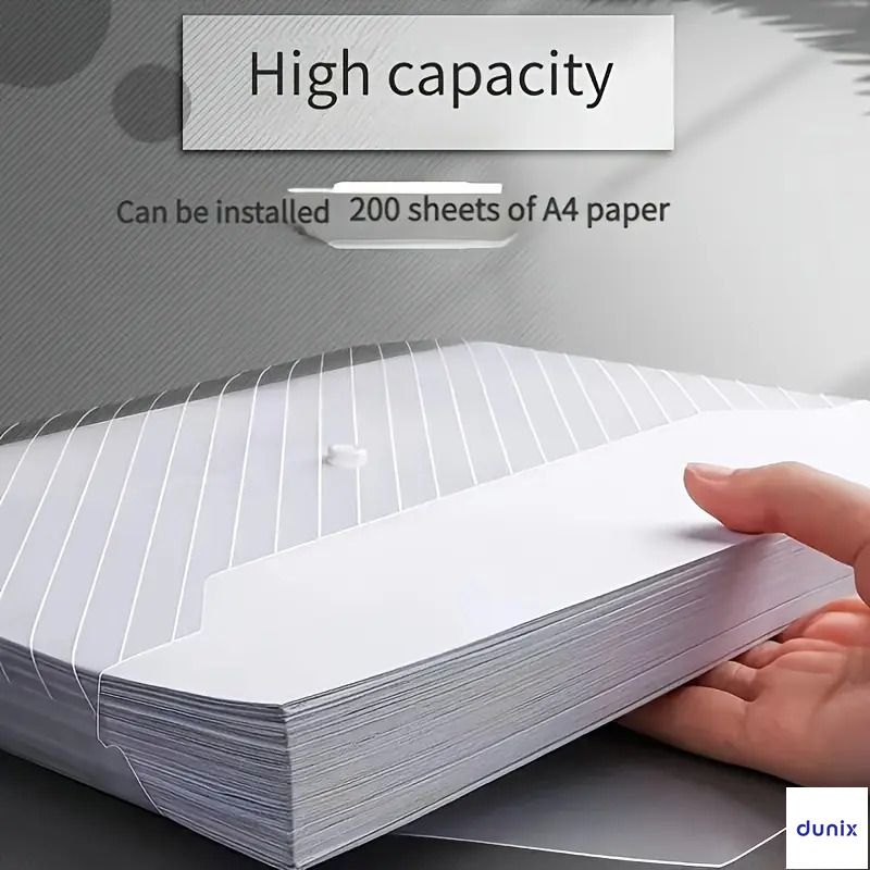 Clear A4 Document Holder GuangBo P0003  – Snap Button File Folder, Waterproof Plastic Envelope for Office & School