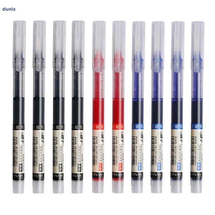 Premium Transparent Barrel Smooth Writing Gel Pens – 0.5mm Fine Tip Fast-Dry Gel Ink– Black, Blue & Red Color