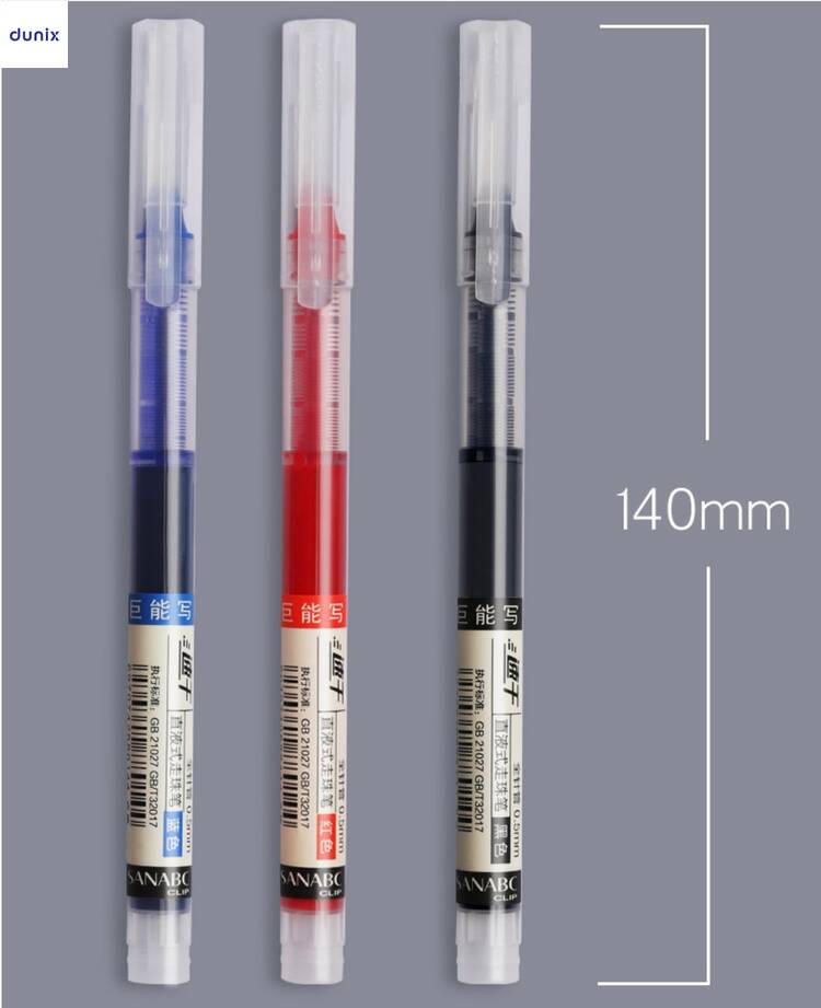 Premium Transparent Barrel Smooth Writing Gel Pens – 0.5mm Fine Tip Fast-Dry Gel Ink– Black, Blue & Red Color