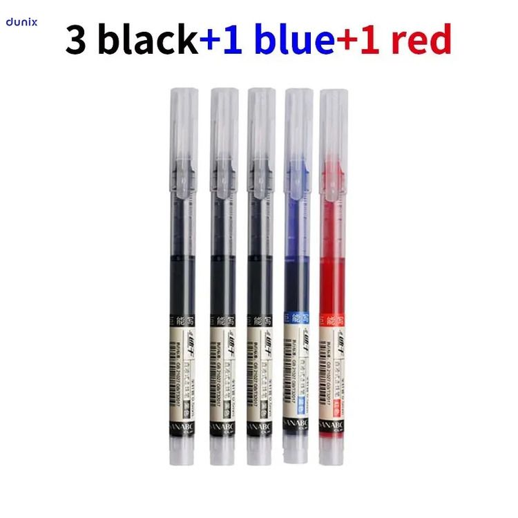 Premium Transparent Barrel Smooth Writing Gel Pens – 0.5mm Fine Tip Fast-Dry Gel Ink– Black, Blue & Red Color