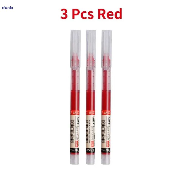 Premium Transparent Barrel Smooth Writing Gel Pens – 0.5mm Fine Tip Fast-Dry Gel Ink– Black, Blue & Red Color