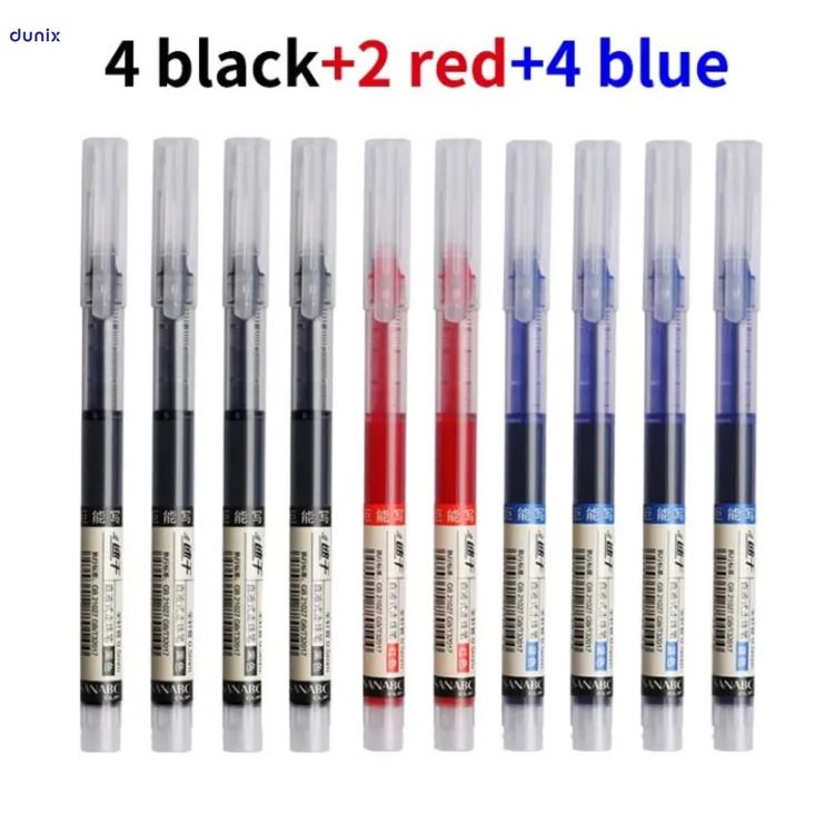 Premium Transparent Barrel Smooth Writing Gel Pens – 0.5mm Fine Tip Fast-Dry Gel Ink– Black, Blue & Red Color